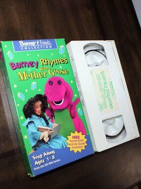 3/$55❤️Barney Rhymes With Mother Goose Slip Case VHS 1993 Sing Along Lyons Group